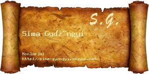 Sima Gyöngyi névjegykártya