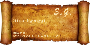 Sima Gyöngyi névjegykártya